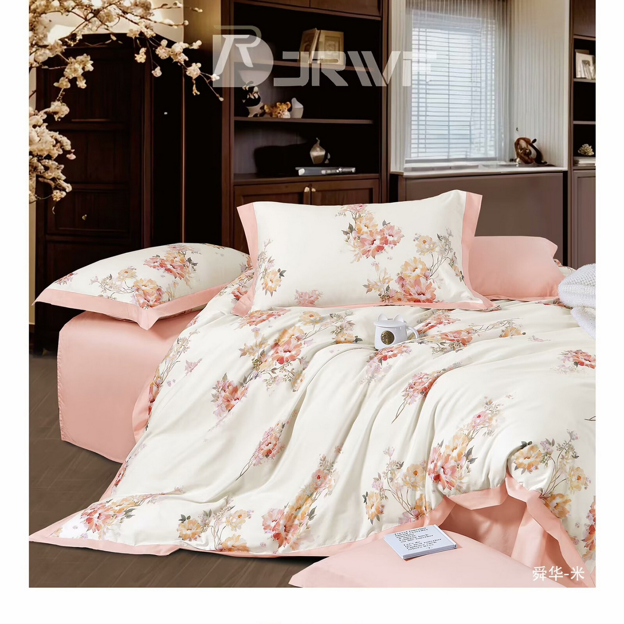 91家纺网 家纺一手货源 找家纺 （总）未来家居 2025新款宽边60S数码印花贡缎长绒棉四件套