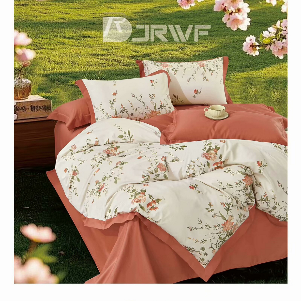 91家纺网 家纺一手货源 找家纺 （总）未来家居 2025新款宽边60S数码印花贡缎长绒棉四件套