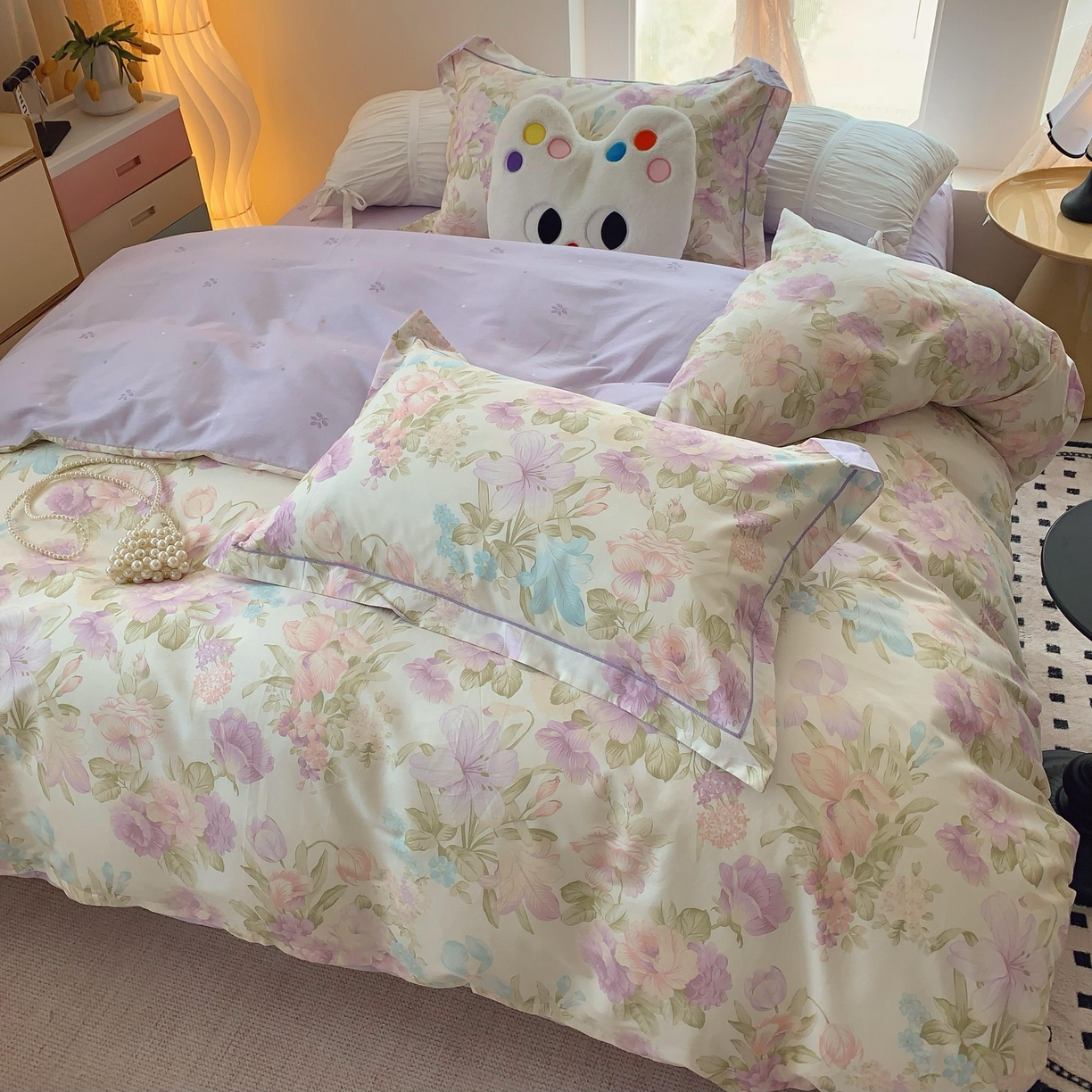 91家纺网 家纺一手货源 找家纺 （总）莱豫家纺 2025春夏新款亲肤舒适小清新印花全棉纯棉四件套-第二批