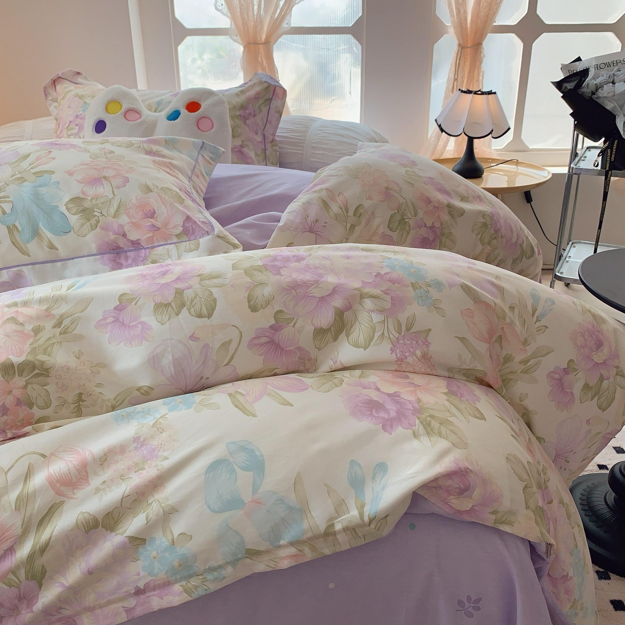 91家纺网 家纺一手货源 找家纺 （总）莱豫家纺 2025春夏新款亲肤舒适小清新印花全棉纯棉四件套-第二批