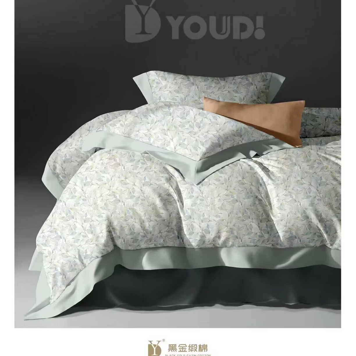 91家纺网 家纺一手货源 找家纺 （总）未来家居 2025新款宽边60S数码印花贡缎长绒棉四件套