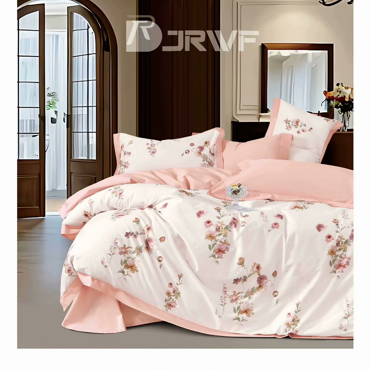 91家纺网 家纺一手货源 找家纺 （总）未来家居 2025新款宽边60S数码印花贡缎长绒棉四件套