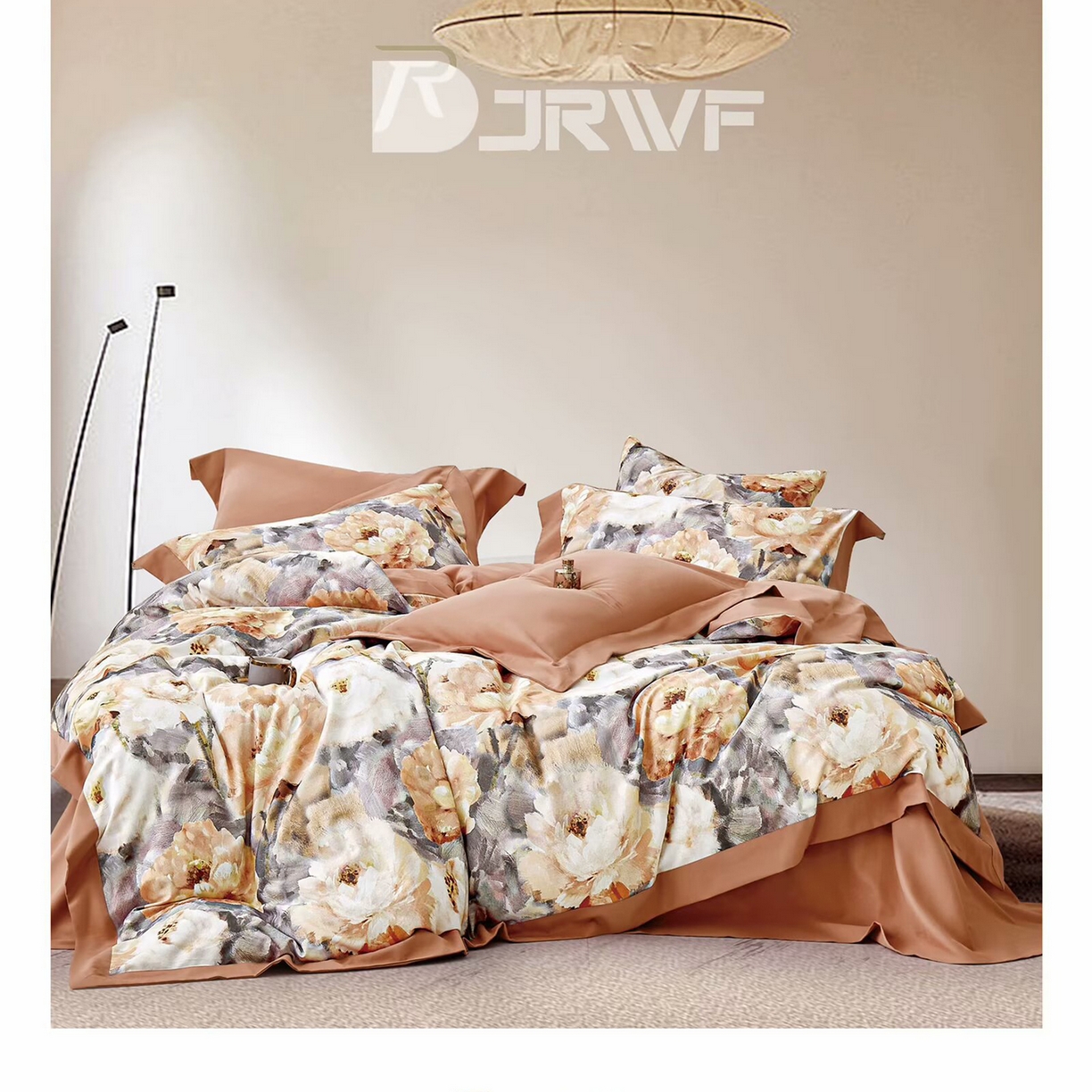 91家纺网 家纺一手货源 找家纺 （总）未来家居 2025新款宽边60S数码印花贡缎长绒棉四件套