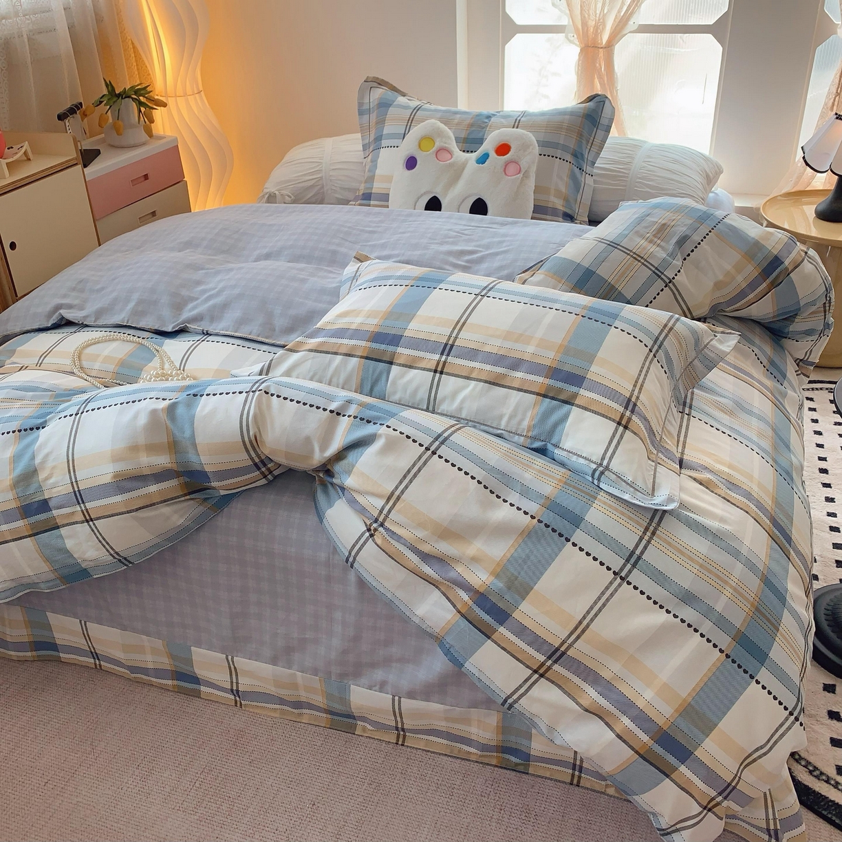 91家纺网 家纺一手货源 找家纺 莱豫家纺 2025春夏新款亲肤舒适小清新印花全棉纯棉四件套-第二批 琥珀时光