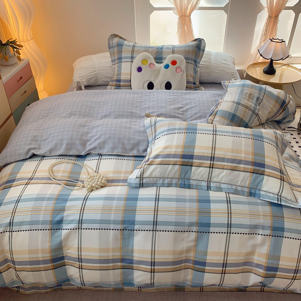 91家纺网 家纺一手货源 找家纺 莱豫家纺 2025春夏新款亲肤舒适小清新印花全棉纯棉四件套-第二批 琥珀时光