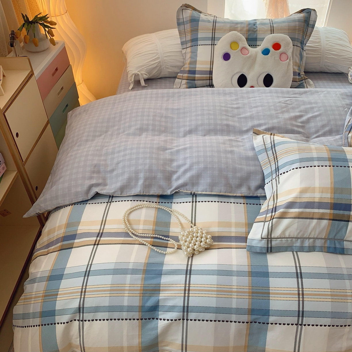 91家纺网 家纺一手货源 找家纺 莱豫家纺 2025春夏新款亲肤舒适小清新印花全棉纯棉四件套-第二批 琥珀时光