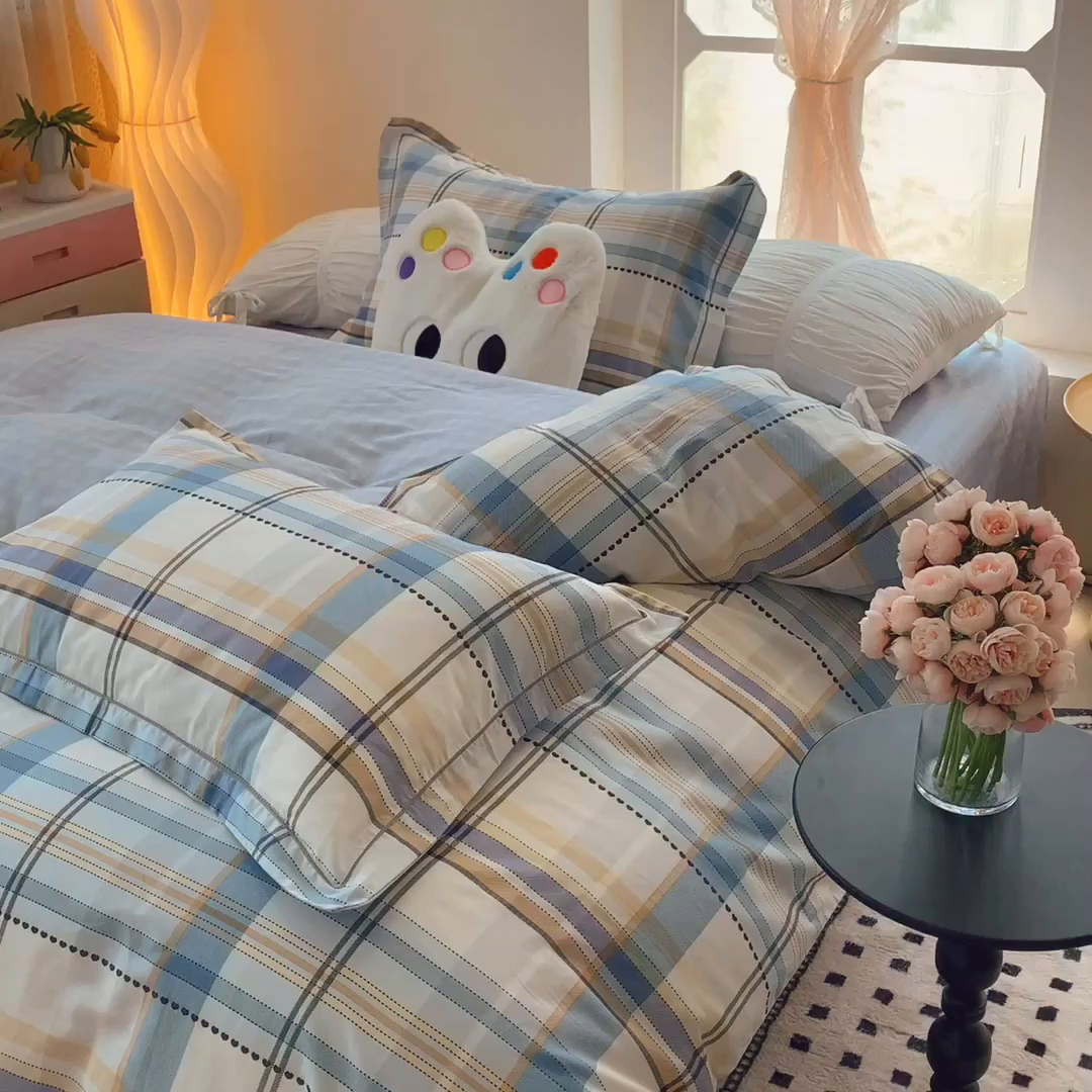 91家纺网 家纺一手货源 找家纺 莱豫家纺 2025春夏新款亲肤舒适小清新印花全棉纯棉四件套-第二批 琥珀时光