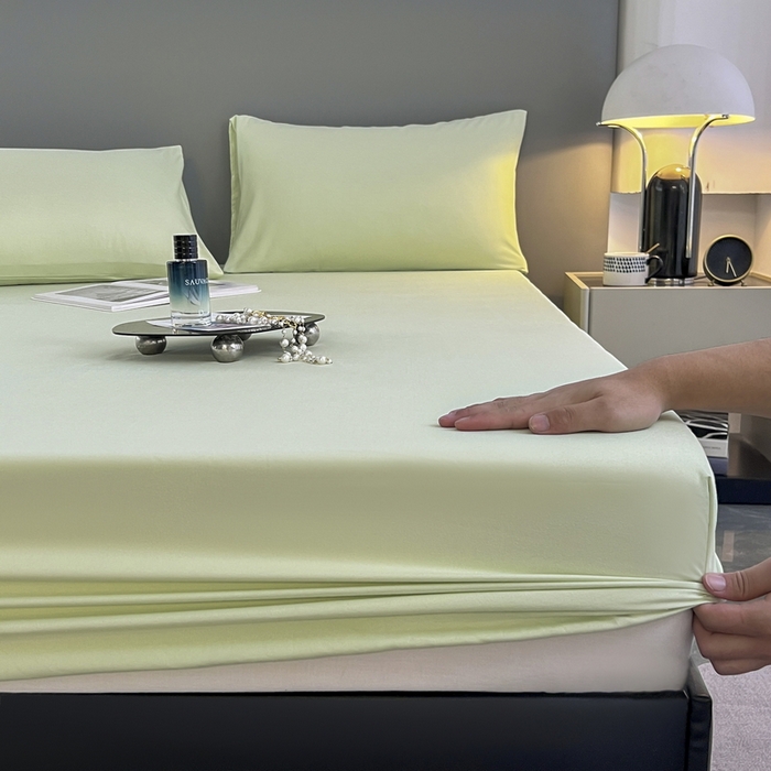 91家纺网 家纺一手货源 找家纺 （总）赫然家纺 2026新款亲肤舒适活性印染纯色磨毛床笠系列-单床笠