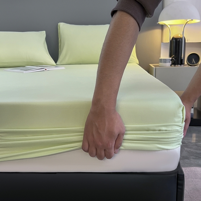 91家纺网 家纺一手货源 找家纺 （总）赫然家纺 2026新款亲肤舒适活性印染纯色磨毛床笠系列-单床笠