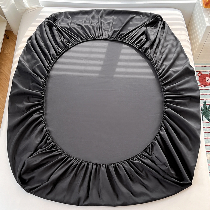 91家纺网 家纺一手货源 找家纺 赫然家纺 2026新款亲肤舒适活性印染纯色磨毛床笠系列-单床笠 纯黑色