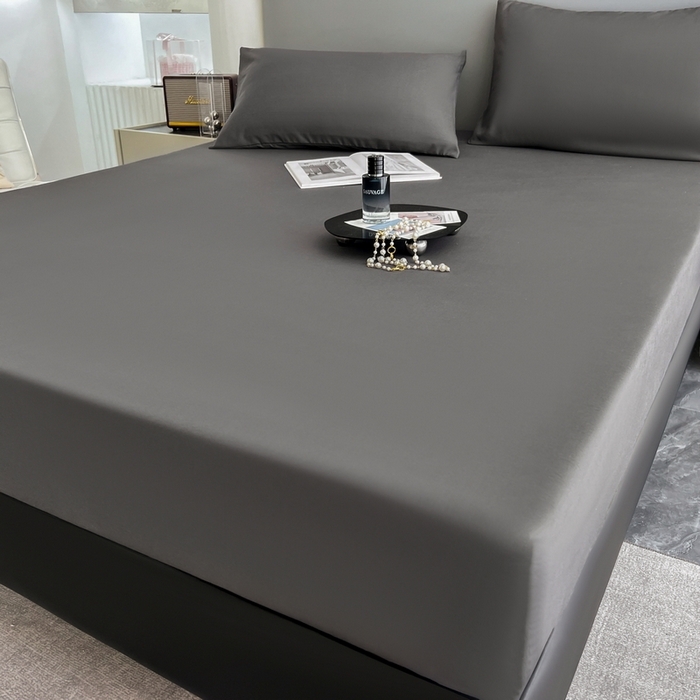 91家纺网 家纺一手货源 找家纺 赫然家纺 2026新款亲肤舒适活性印染纯色磨毛床笠系列-单床笠 深灰