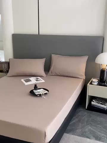 91家纺网 家纺一手货源 找家纺 赫然家纺 2026新款亲肤舒适活性印染纯色磨毛床笠系列-单床笠 驼色