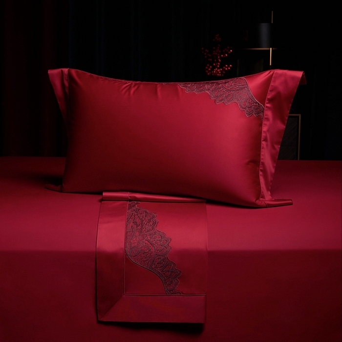 91家纺网 家纺一手货源 找家纺 （总）缔缦 2025新款Wedding高端婚庆60支长绒棉四件套-甜甜日子