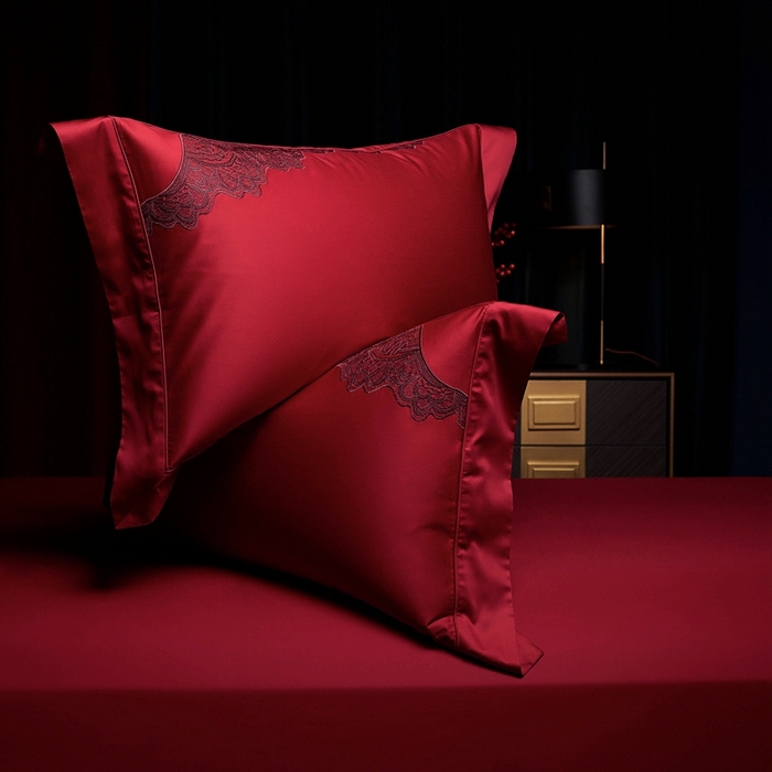 91家纺网 家纺一手货源 找家纺 （总）缔缦 2025新款Wedding高端婚庆60支长绒棉四件套-甜甜日子