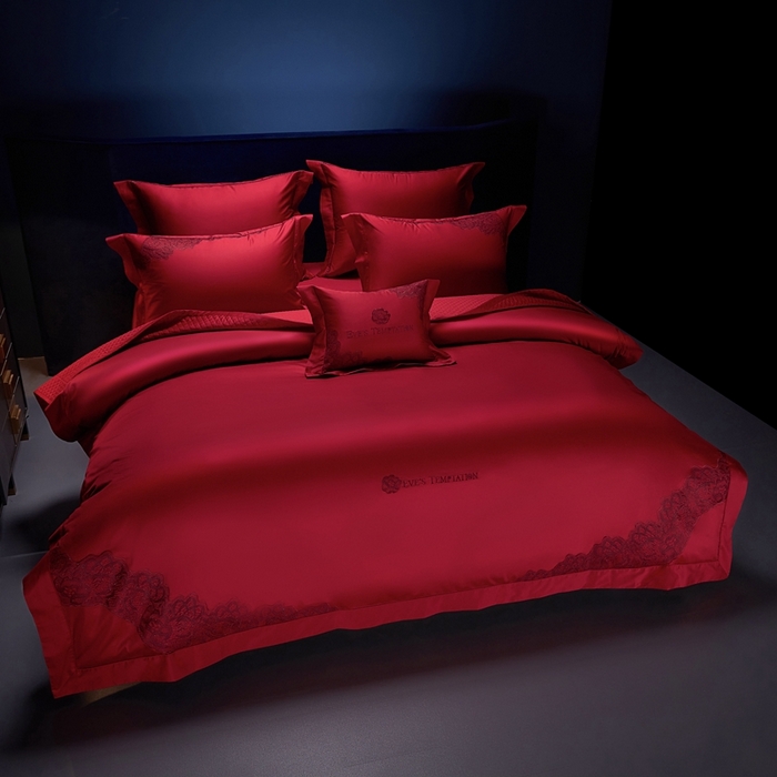 91家纺网 家纺一手货源 找家纺 （总）缔缦 2025新款Wedding高端婚庆60支长绒棉四件套-甜甜日子