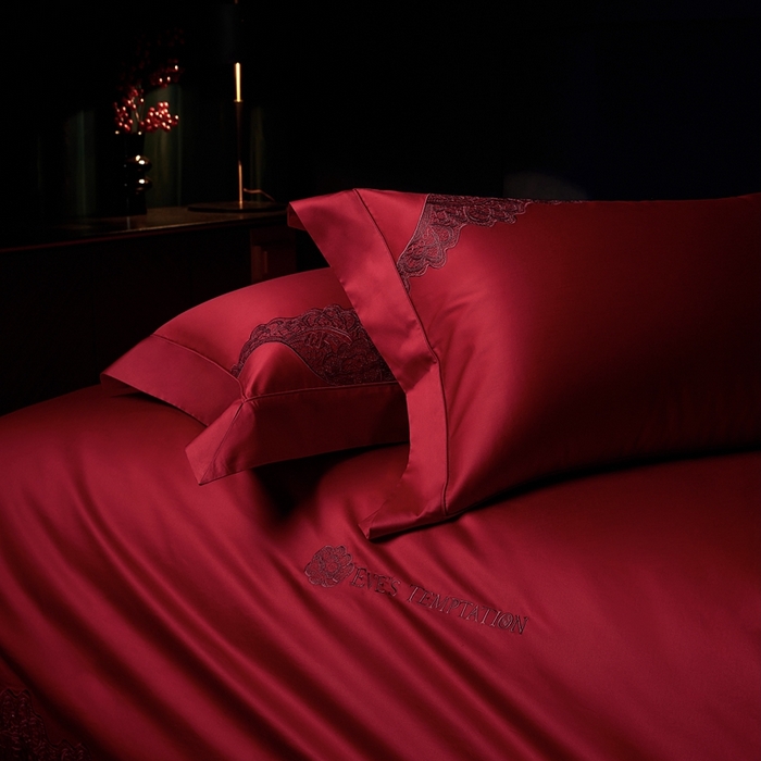 91家纺网 家纺一手货源 找家纺 （总）缔缦 2025新款Wedding高端婚庆60支长绒棉四件套-甜甜日子