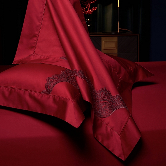 91家纺网 家纺一手货源 找家纺 （总）缔缦 2025新款Wedding高端婚庆60支长绒棉四件套-甜甜日子