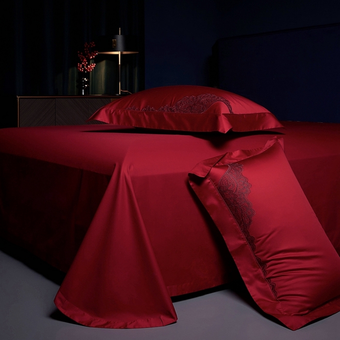 91家纺网 家纺一手货源 找家纺 （总）缔缦 2025新款Wedding高端婚庆60支长绒棉四件套-甜甜日子