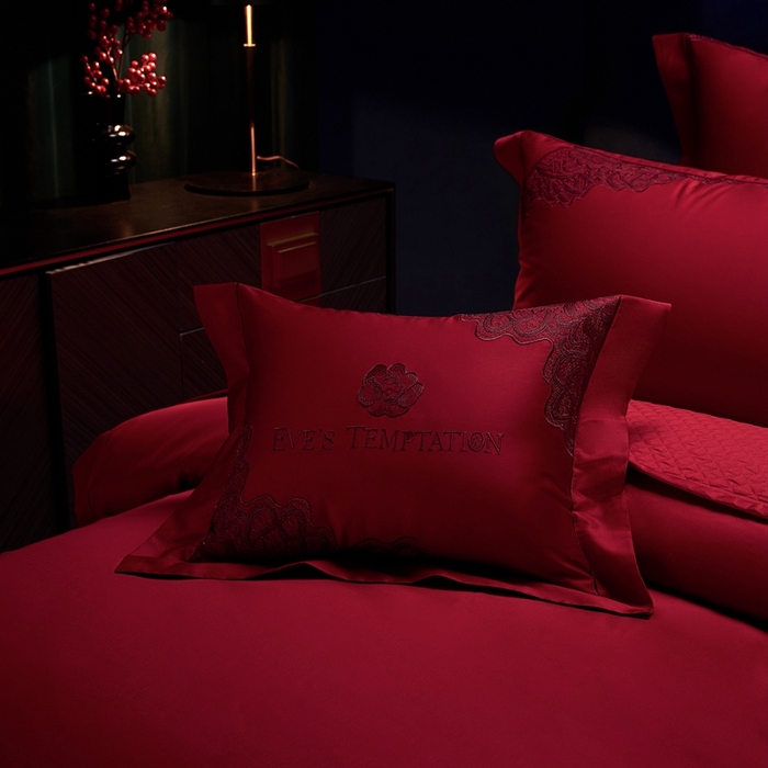 91家纺网 家纺一手货源 找家纺 （总）缔缦 2025新款Wedding高端婚庆60支长绒棉四件套-甜甜日子