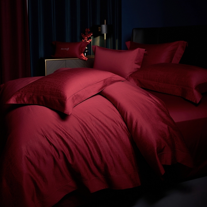 91家纺网 家纺一手货源 找家纺 （总）缔缦 2025新款Wedding高端婚庆60支长绒棉四件套-星辰大海