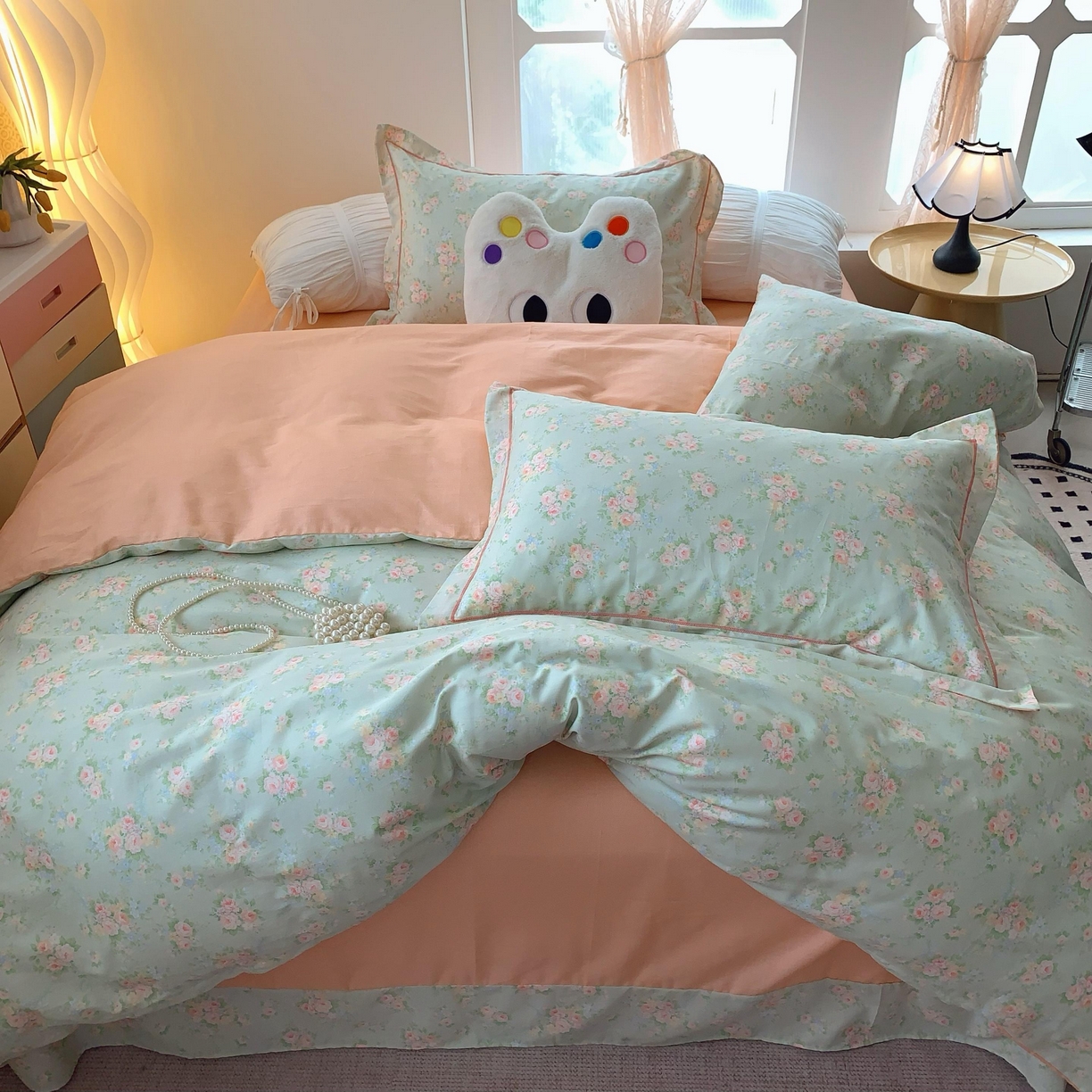 91家纺网 家纺一手货源 找家纺 莱豫家纺 2025春夏新款亲肤舒适小清新印花全棉纯棉四件套-第二批 茉莉花语