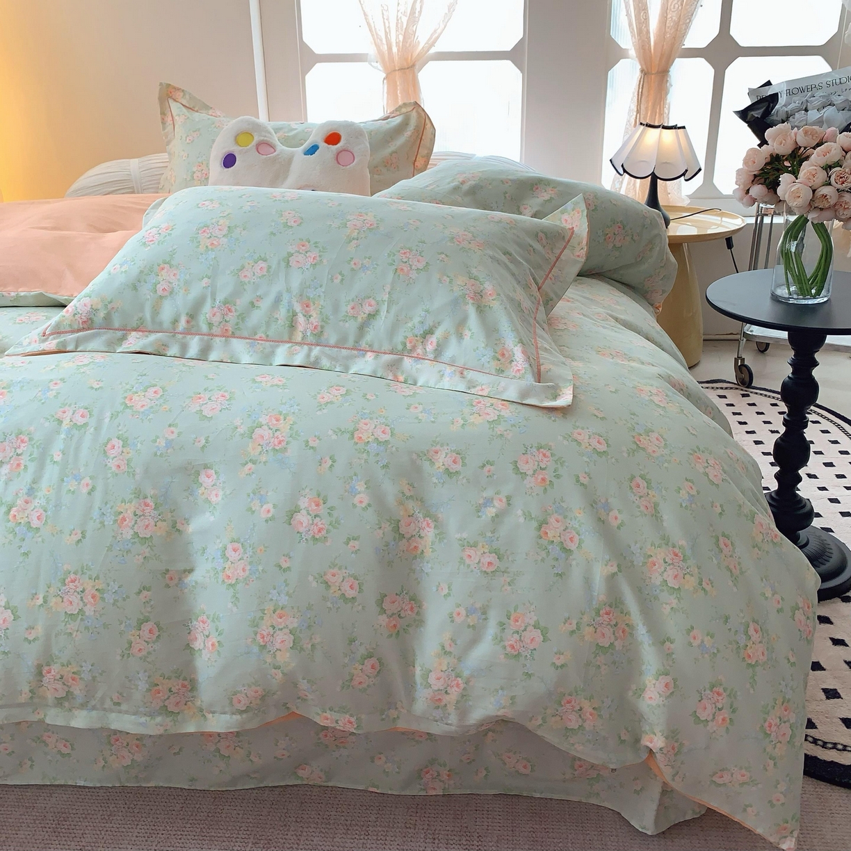 91家纺网 家纺一手货源 找家纺 莱豫家纺 2025春夏新款亲肤舒适小清新印花全棉纯棉四件套-第二批 茉莉花语