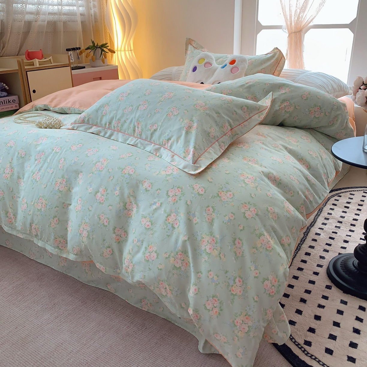 91家纺网 家纺一手货源 找家纺 莱豫家纺 2025春夏新款亲肤舒适小清新印花全棉纯棉四件套-第二批 茉莉花语