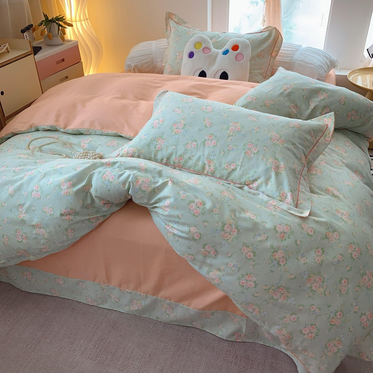 91家纺网 家纺一手货源 找家纺 莱豫家纺 2025春夏新款亲肤舒适小清新印花全棉纯棉四件套-第二批 茉莉花语