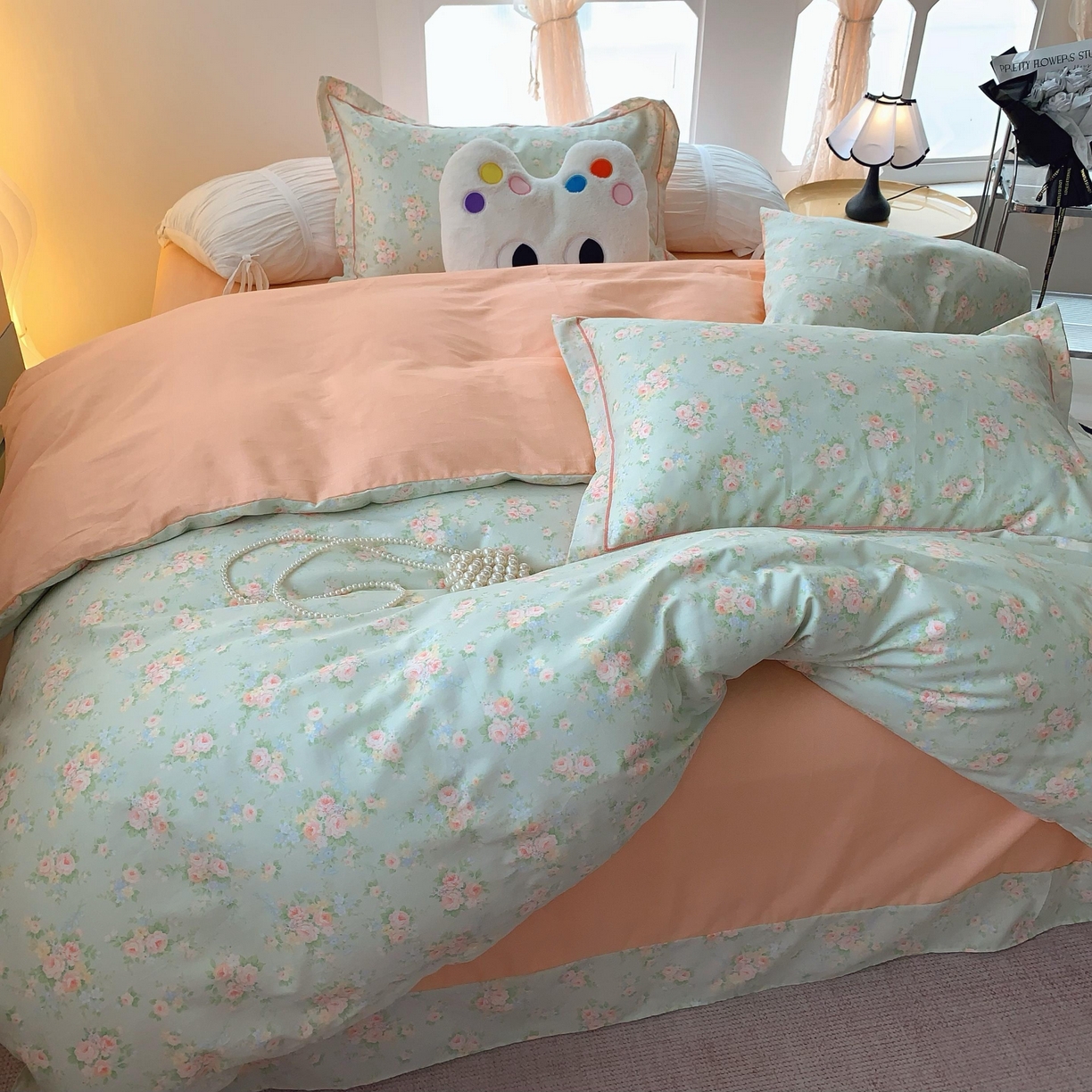 91家纺网 家纺一手货源 找家纺 莱豫家纺 2025春夏新款亲肤舒适小清新印花全棉纯棉四件套-第二批 茉莉花语