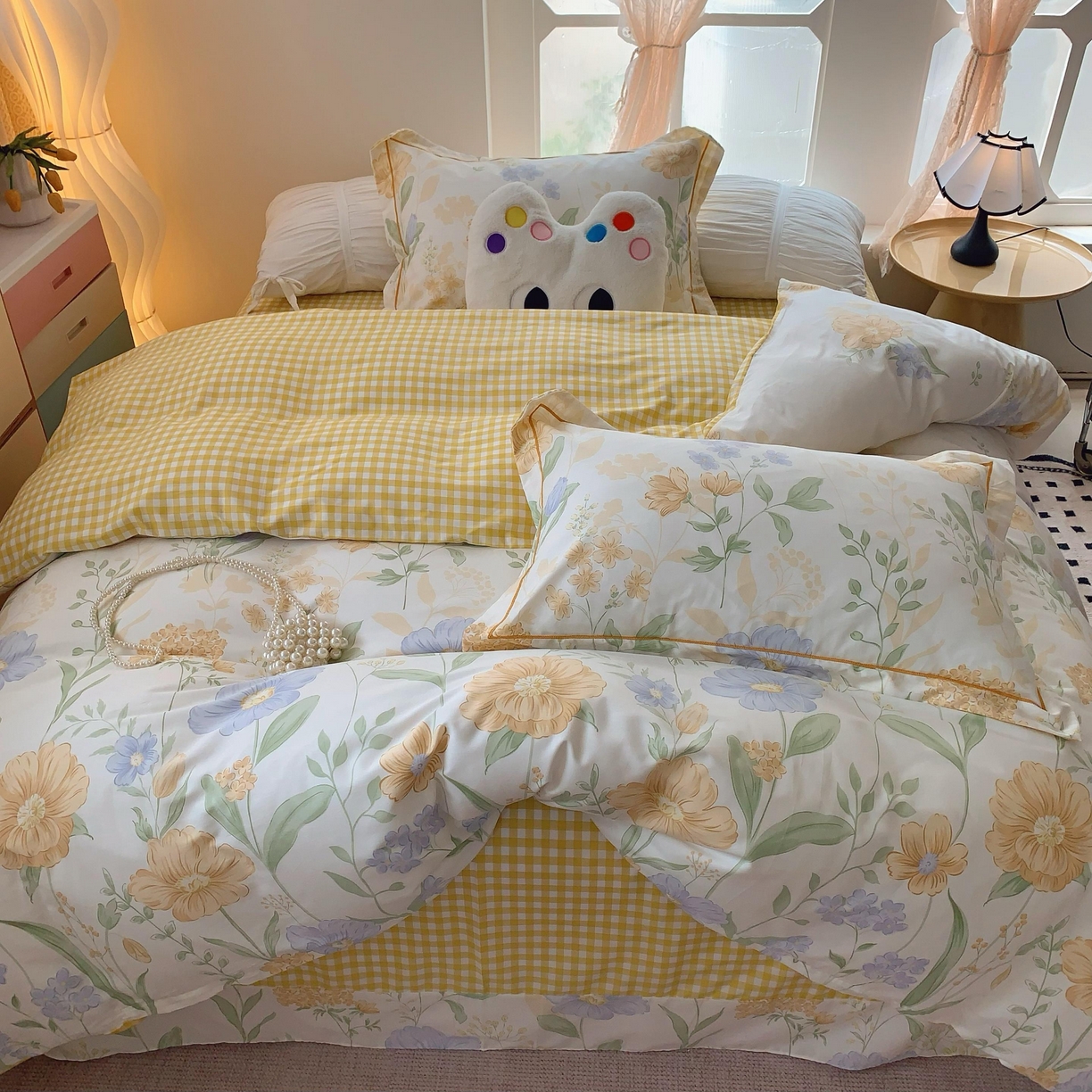 91家纺网 家纺一手货源 找家纺 莱豫家纺 2025春夏新款亲肤舒适小清新印花全棉纯棉四件套-第二批 四季花语