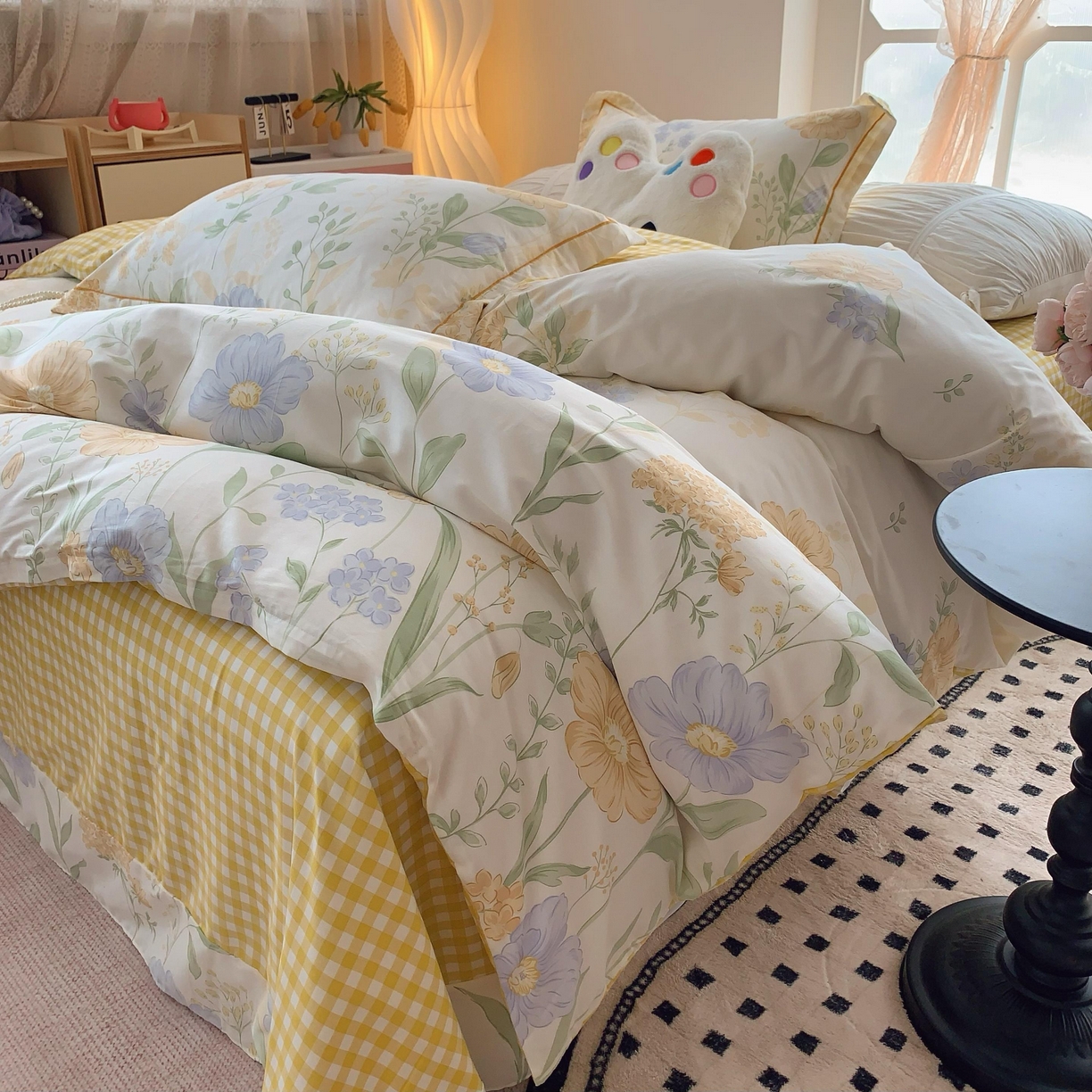 91家纺网 家纺一手货源 找家纺 莱豫家纺 2025春夏新款亲肤舒适小清新印花全棉纯棉四件套-第二批 四季花语