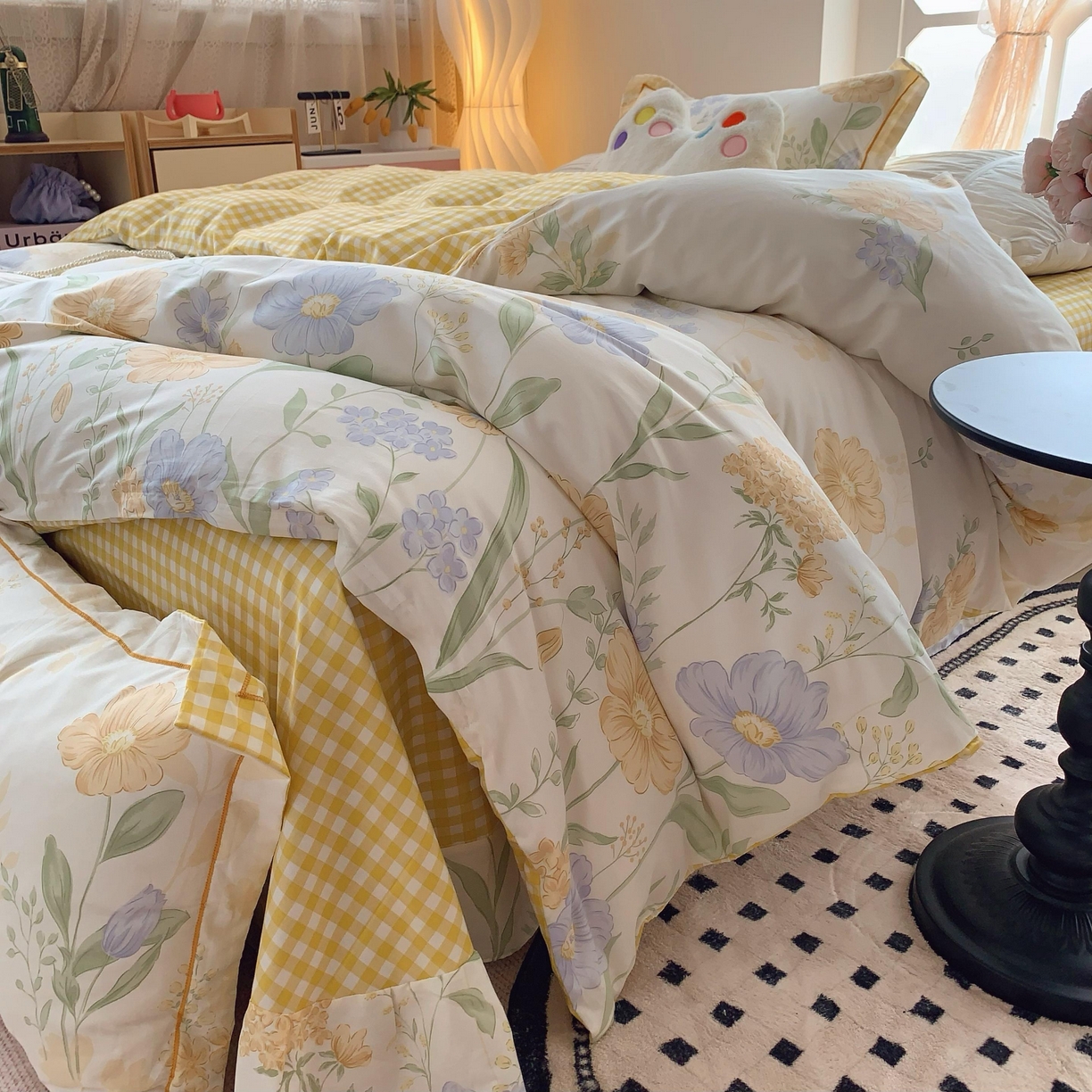 91家纺网 家纺一手货源 找家纺 莱豫家纺 2025春夏新款亲肤舒适小清新印花全棉纯棉四件套-第二批 四季花语