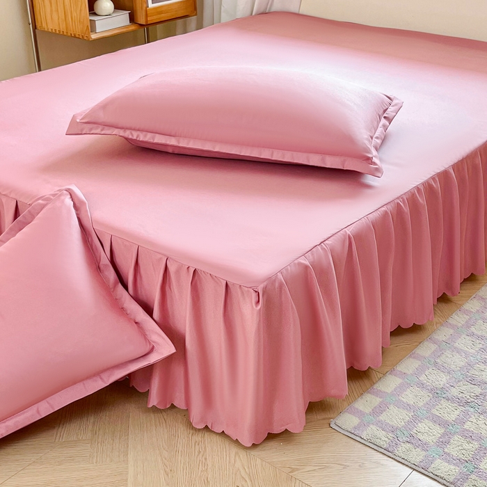 91家纺网 家纺一手货源 找家纺 恬澳家纺 2025新款外贸跨境电商亚马逊速卖通亲肤磨毛床裙欧美尺寸多多跨境平台TEMU希音虾皮 简系列-豆沙