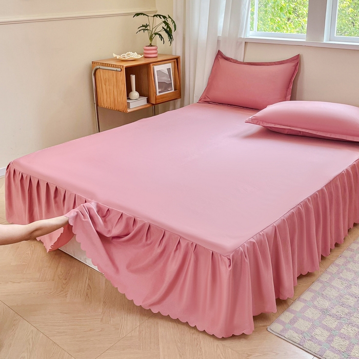 91家纺网 家纺一手货源 找家纺 恬澳家纺 2025新款外贸跨境电商亚马逊速卖通亲肤磨毛床裙欧美尺寸多多跨境平台TEMU希音虾皮 简系列-豆沙