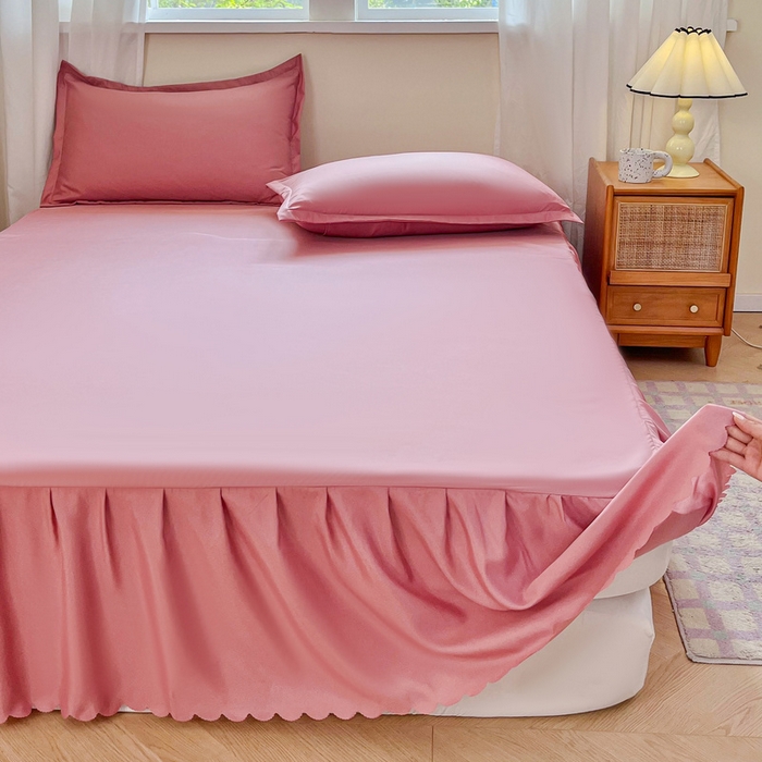 91家纺网 家纺一手货源 找家纺 恬澳家纺 2025新款外贸跨境电商亚马逊速卖通亲肤磨毛床裙欧美尺寸多多跨境平台TEMU希音虾皮 简系列-豆沙