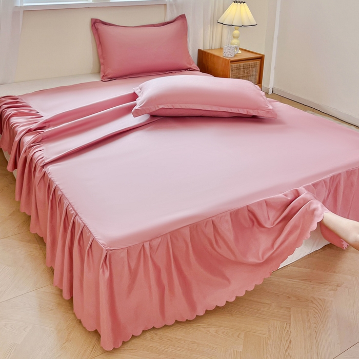 91家纺网 家纺一手货源 找家纺 恬澳家纺 2025新款外贸跨境电商亚马逊速卖通亲肤磨毛床裙欧美尺寸多多跨境平台TEMU希音虾皮 简系列-豆沙