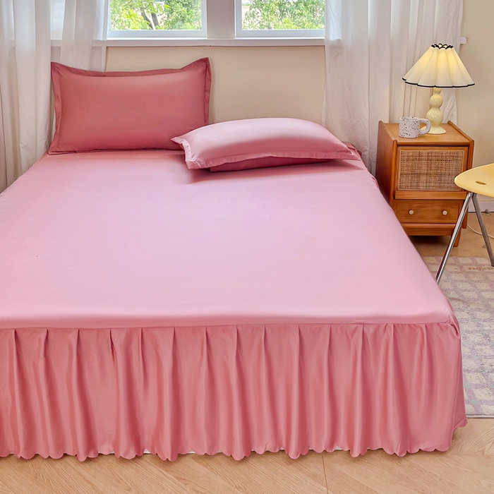 91家纺网 家纺一手货源 找家纺 恬澳家纺 2025新款外贸跨境电商亚马逊速卖通亲肤磨毛床裙欧美尺寸多多跨境平台TEMU希音虾皮 简系列-豆沙