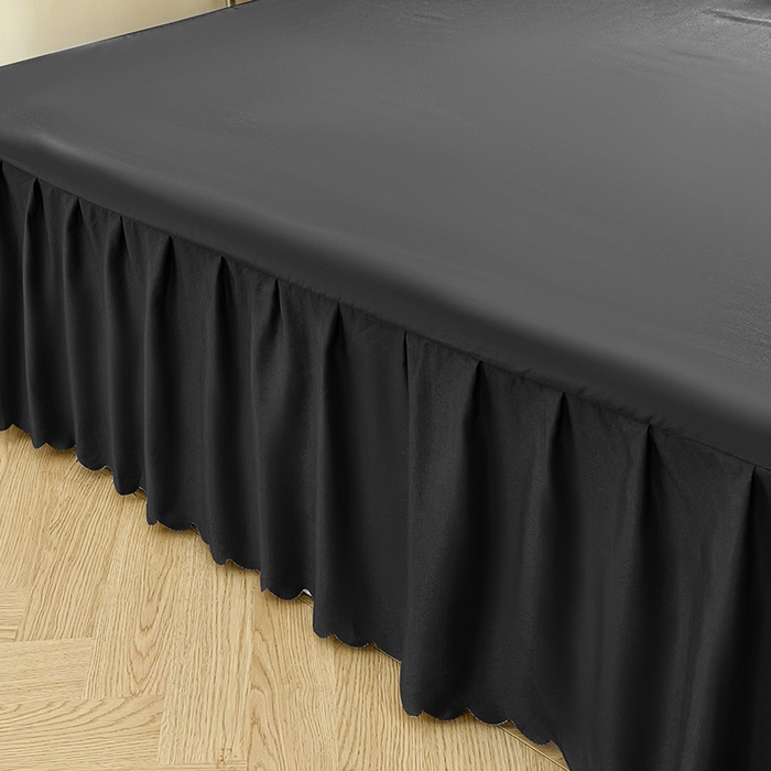 91家纺网 家纺一手货源 找家纺 恬澳家纺 2025新款外贸跨境电商亚马逊速卖通亲肤磨毛床裙欧美尺寸多多跨境平台TEMU希音虾皮 简系列-黑