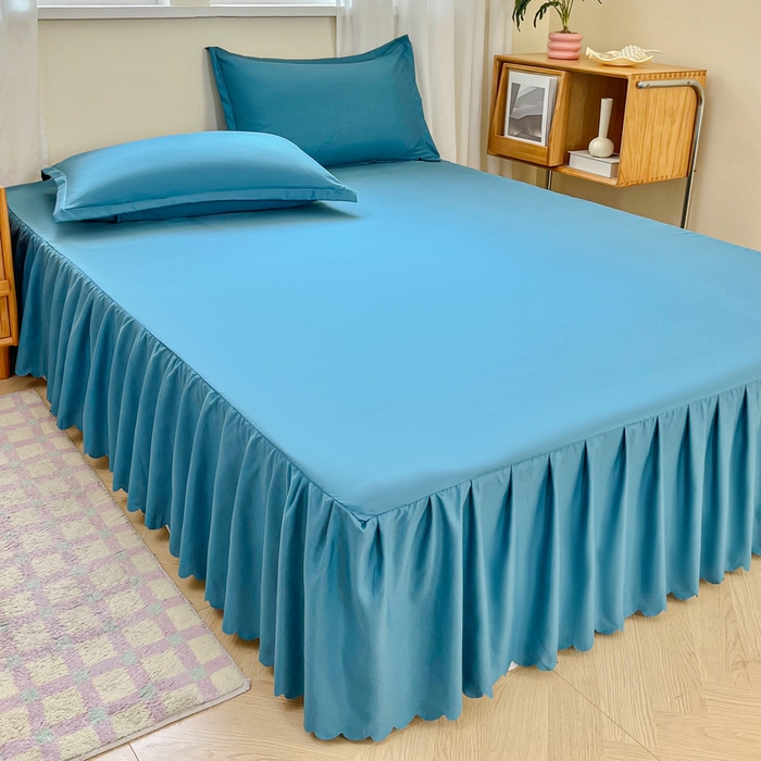 91家纺网 家纺一手货源 找家纺 恬澳家纺 2025新款外贸跨境电商亚马逊速卖通亲肤磨毛床裙欧美尺寸多多跨境平台TEMU希音虾皮 简系列-蓝