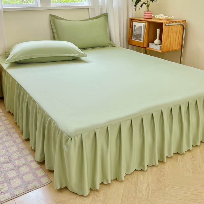 91家纺网 家纺一手货源 找家纺 恬澳家纺 2025新款外贸跨境电商亚马逊速卖通亲肤磨毛床裙欧美尺寸多多跨境平台TEMU希音虾皮 简系列-绿