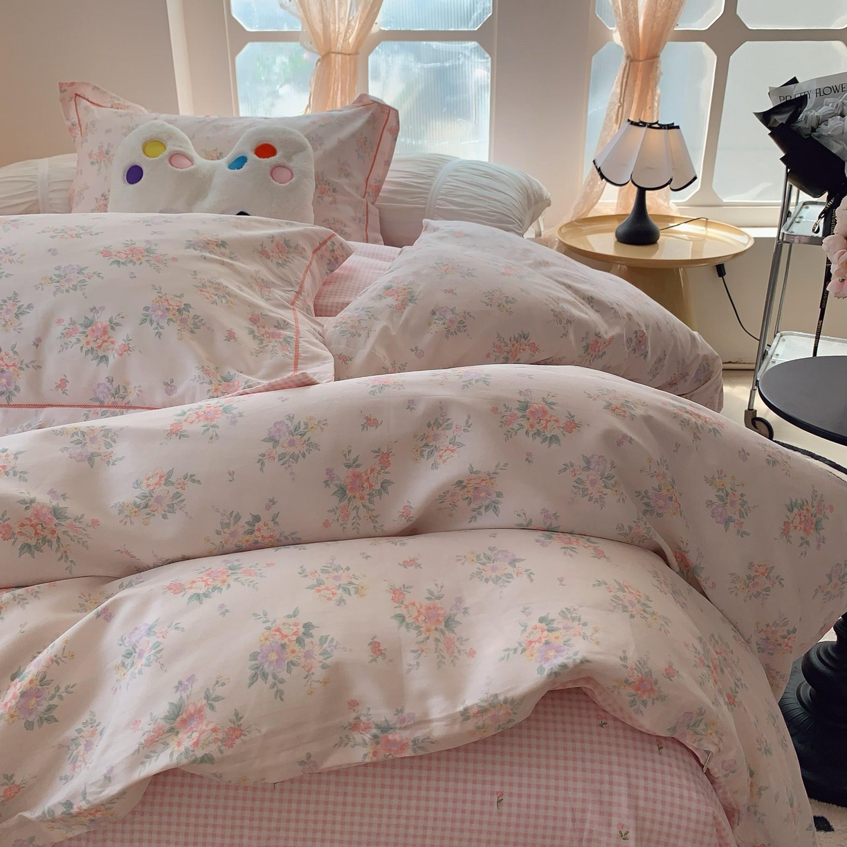 91家纺网 家纺一手货源 找家纺 莱豫家纺 2025春夏新款亲肤舒适小清新印花全棉纯棉四件套-第二批 樱花岛屿