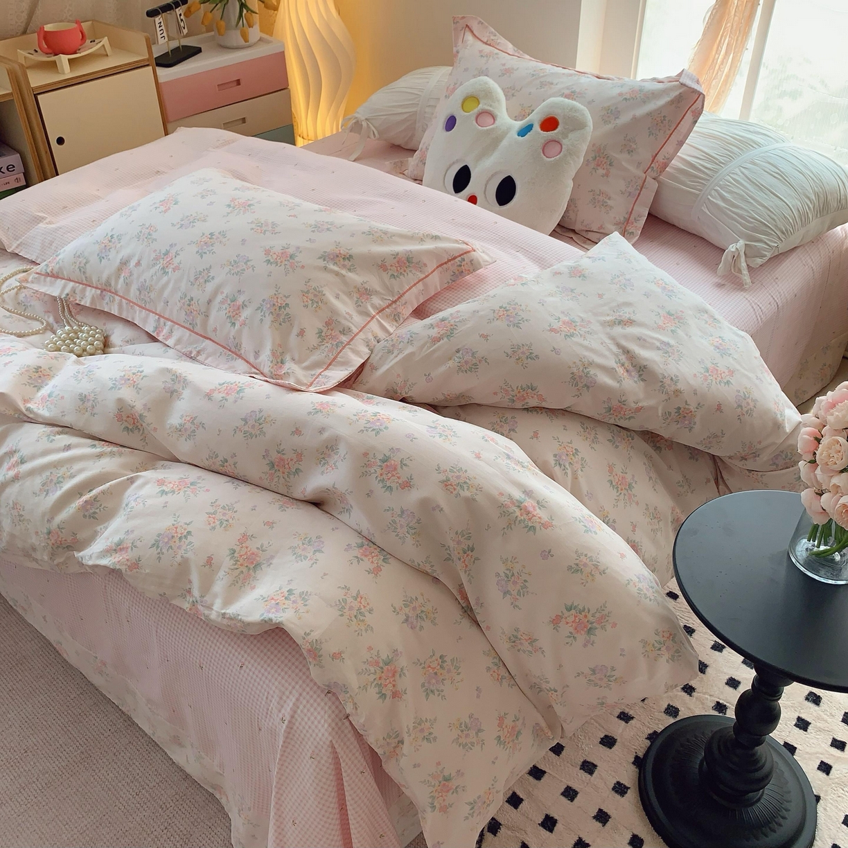 91家纺网 家纺一手货源 找家纺 莱豫家纺 2025春夏新款亲肤舒适小清新印花全棉纯棉四件套-第二批 樱花岛屿