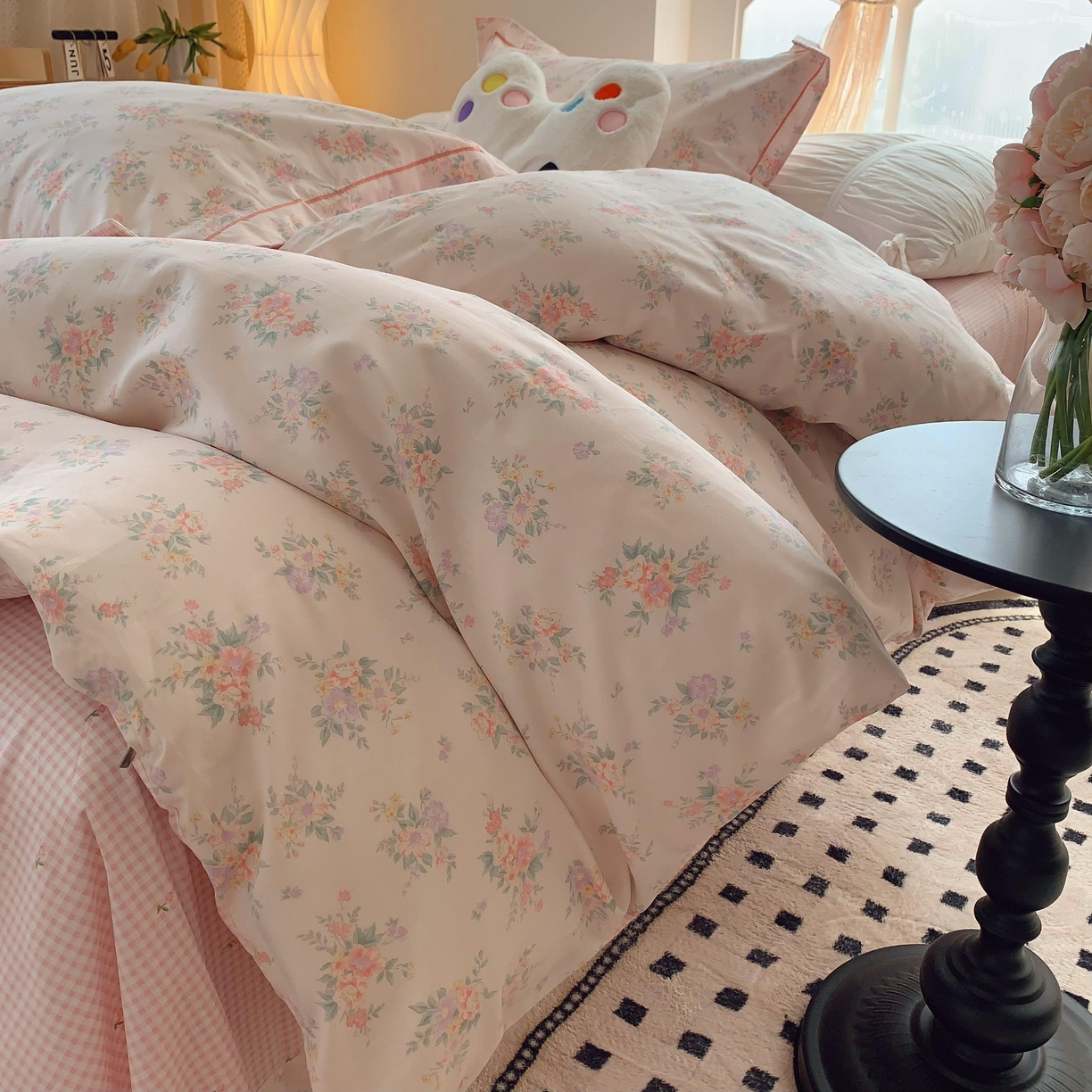 91家纺网 家纺一手货源 找家纺 莱豫家纺 2025春夏新款亲肤舒适小清新印花全棉纯棉四件套-第二批 樱花岛屿
