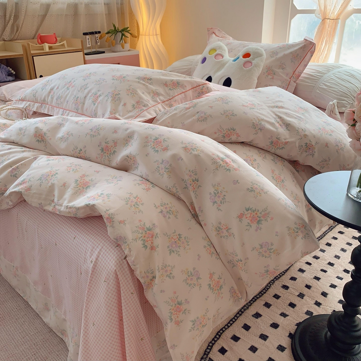 91家纺网 家纺一手货源 找家纺 莱豫家纺 2025春夏新款亲肤舒适小清新印花全棉纯棉四件套-第二批 樱花岛屿