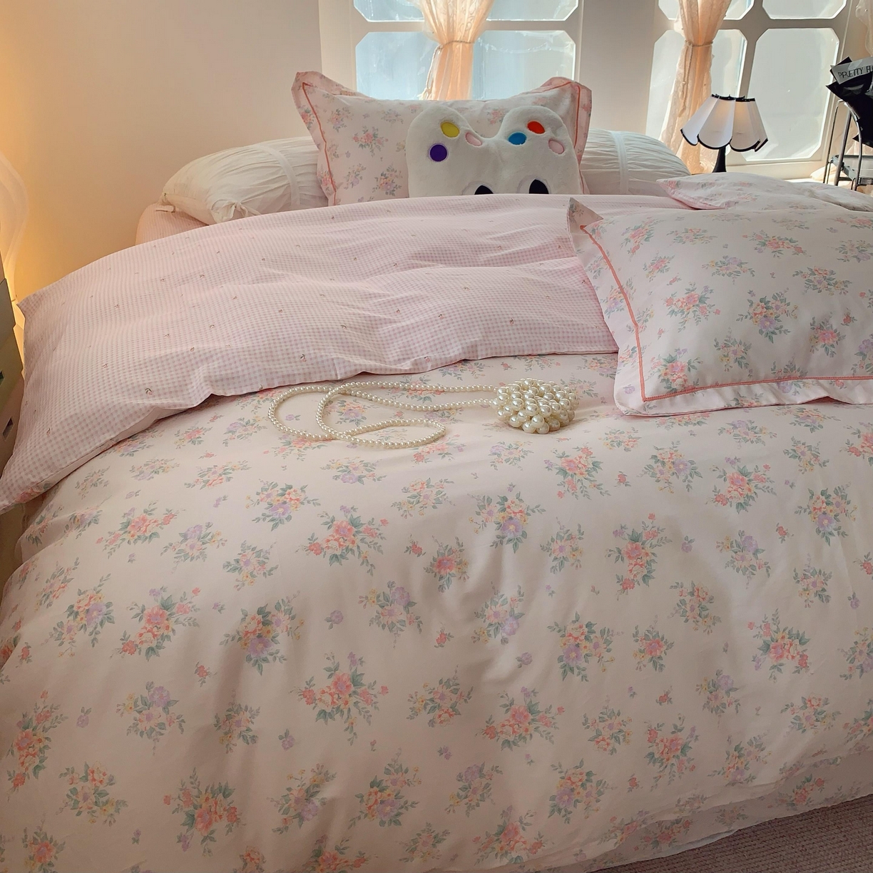 91家纺网 家纺一手货源 找家纺 莱豫家纺 2025春夏新款亲肤舒适小清新印花全棉纯棉四件套-第二批 樱花岛屿