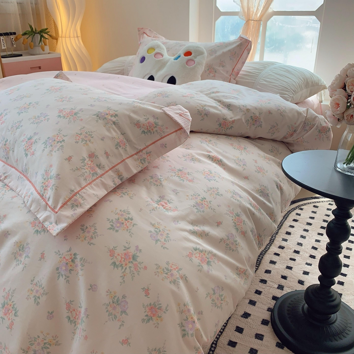91家纺网 家纺一手货源 找家纺 莱豫家纺 2025春夏新款亲肤舒适小清新印花全棉纯棉四件套-第二批 樱花岛屿