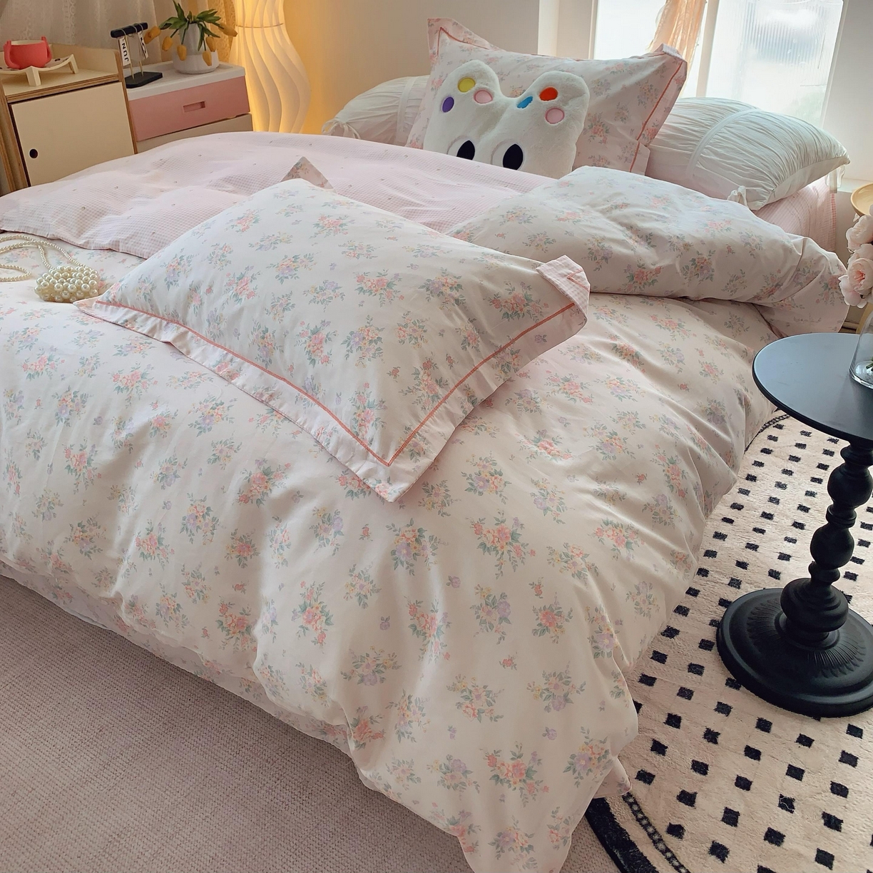 91家纺网 家纺一手货源 找家纺 莱豫家纺 2025春夏新款亲肤舒适小清新印花全棉纯棉四件套-第二批 樱花岛屿