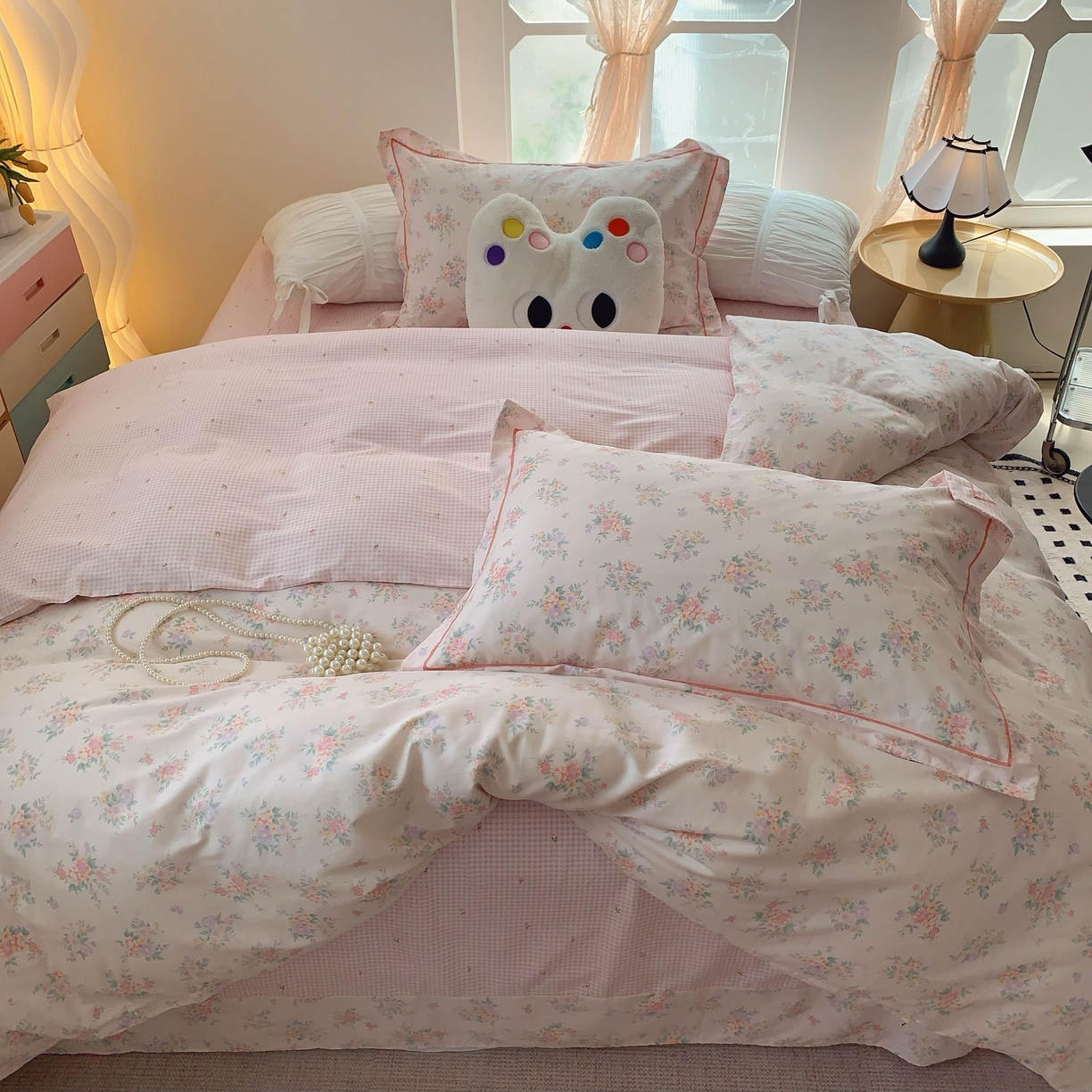 91家纺网 家纺一手货源 找家纺 莱豫家纺 2025春夏新款亲肤舒适小清新印花全棉纯棉四件套-第二批 樱花岛屿