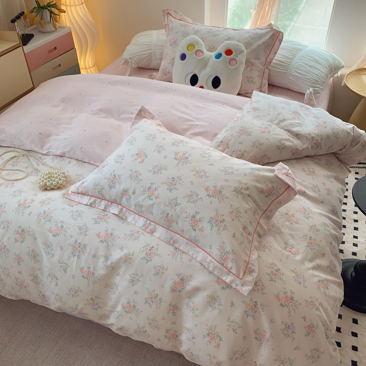 91家纺网 家纺一手货源 找家纺 莱豫家纺 2025春夏新款亲肤舒适小清新印花全棉纯棉四件套-第二批 樱花岛屿