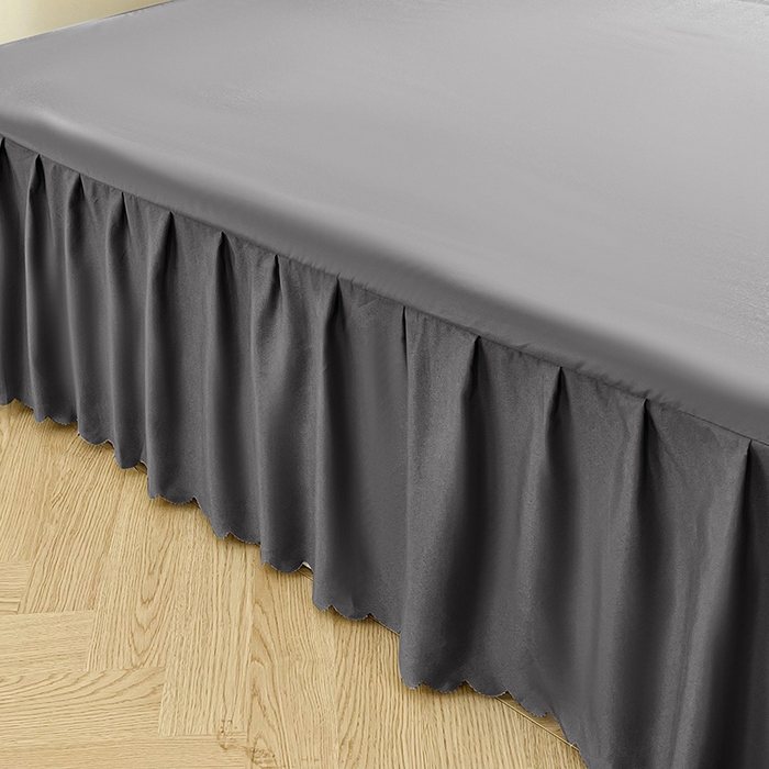 91家纺网 家纺一手货源 找家纺 恬澳家纺 2025新款外贸跨境电商亚马逊速卖通亲肤磨毛床裙欧美尺寸多多跨境平台TEMU希音虾皮 简系列-深灰